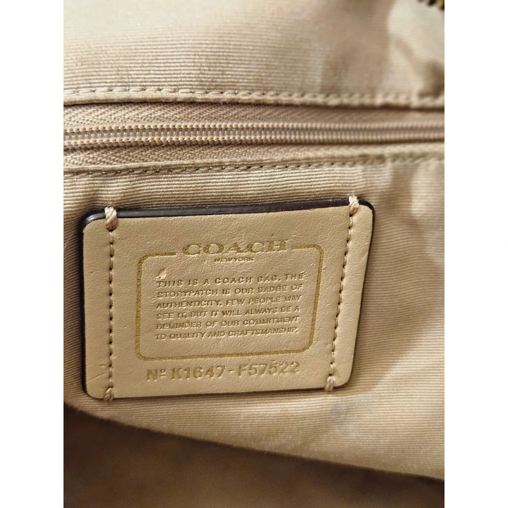 Coach City Zip Tote Beige Crossgrain‎ Leather Shoulder Bag F57522